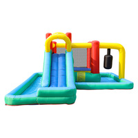Château gonflable pour enfants, jeux de plein air pour la famille, aire de jeux gonflable avec toboggan aquatique, capacité de 4 personnes