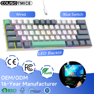 Clavier mécanique 60 % en promotion – Mini clavier compact portable pour gamer avec switches bleus <span class=keywords><strong>RK61</strong></span> - Product Image 1