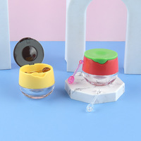 5g 6g lipstik Lipbalm lucu Pot toples tutup Flip kosmetik plastik dengan sendok di dalam