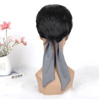Ensemble de perruques pour hommes Afro Dreadlock Slicked-Back perruque turban en fibre haute température avec densité 120% et petite taille de bonnet