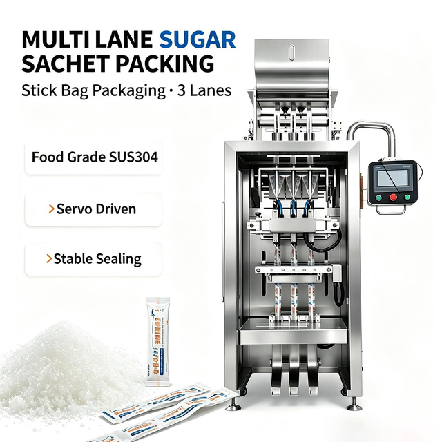 Multi Lane Automatic White Granulated Sugar Stick Sachet Packing Machine
