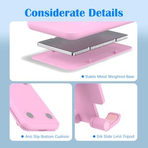 Universal <b>Foldable</b> Phone Stand Holder Adjustable Height Desktop Mobile Portable Plastic <b>Desk</b> Stand Support for All Phone - Product Image 2
