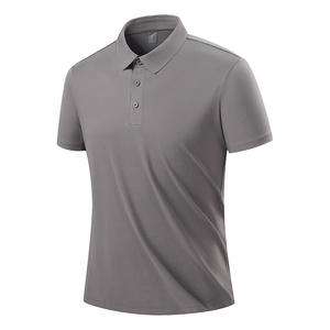 Camisa de golf para hombre, polos de manga corta sólidos de secado rápido que absorben la humedad para hombre - Product Image 1