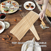 Kit de brochettes jetables en bambou écologiques YM Modern pour barbecue et cuisson, finition lisse, nettoyage facile, résistant aux hautes températures, plus de 12 pièces