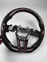 Volante Deportivo de Cuero para Mazda, con Fibra de Carbono Real, Base Plana, Sensación Cómoda, para Mazda 3 Axela CX4 CX5