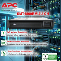 APC SMT1500RMI2U-CH Smart-UPS 1500VA/1000W Monophasé 2U Rackable Onduleur Interactif en Ligne avec Batterie au Plomb-Acide