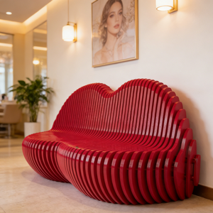 Sofá Cama de Madera Paramétrico con Forma de Labios Artísticos ML-SF01, Decoración Moderna de Alta Calidad para Hogar, Oficina, Sala de Estar y Uso Comercial - Product Image 2