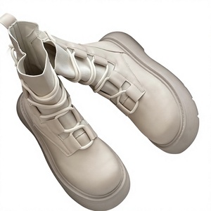 Botas de Invierno Blancas con Suela Gruesa para Mujer 2026, Botines de Plataforma con Cordones a la Moda, Botas Altas hasta el Tobillo que Aumentan la Estatura - Product Image 3