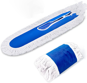 Mopa Plana de Algodón Ecológica Azul, Resistente, para Limpieza de Grandes Áreas, Eliminación de Polvo, Tamaños Personalizados para Hospitales, Hoteles y Comercios - Product Image 6