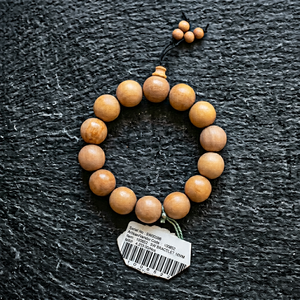 Autre bracelet perlé 16 mm finition naturelle fermeture à cordon réglable style tendance bijoux unisexe cadeau hindou - Product Image 3