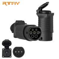 Conector V2L para Descarga de Vehículos Eléctricos, Múltiples Enchufes, Adaptador V2L Tipo 2 con Enchufes NEMA, EU, Australia, Brasil