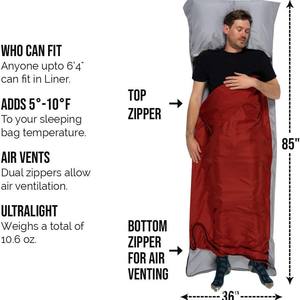 Saco de Dormir Rectangular WOQI Rojo Ladrillo 930g Ligero y Transpirable Estilo Sobre para Adultos, Camping y Viajes - Product Image 5