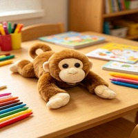 Peluche singe mignonne personnalisée, jouet en peluche doux en polyester long avec rembourrage en coton PP, 10-30 cm, pour enfants de 3 ans et plus