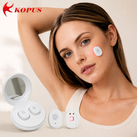 KOPUS Patch LED rechargeable USB pour l'acné, thérapie par la lumière rouge, bleue et violette, patch anti-boutons 660nm 415nm, 3 modes d'éclairage pour le visage
