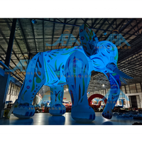 Globo inflable gigante de elefante para decoración de publicidad, modelo de elefante inflado, iluminación led