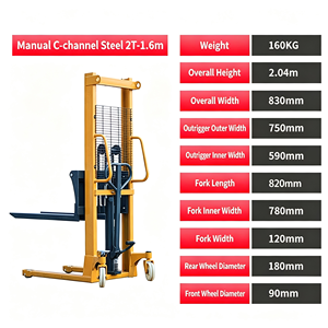 Chariot élévateur manuel à fourches 1000 kg, transpalette hydraulique réglable pour entrepôt, chariot à fourches haute levée, kit CE, neuf et populaire - Product Image 2