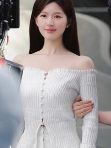 Let <span class=keywords><strong>Me</strong></span> Shine <span class=keywords><strong>Xu</strong></span> Yan Zhao Lusi Mismo estilo Francés Elegante Adelgazante Regular Manga larga Delgado Tejido Casual Capa Top - Product Image 4