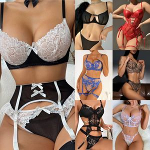 Nouvelle Lingerie Sexy en Dentelle et Résille avec Bretelles, Entrejambe Ouvert, pour Vente en Gros - Product Image 1