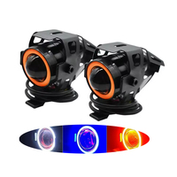 Mini phare LED pour moto U7, projecteur de conduite, feux de brouillard rouge, blanc, vert, faisceau haut/bas, stroboscope, Angel Eye, phare de moto