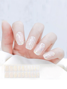 Pegatinas de uñas de gel semicuradas con lentejuelas coloridas estilo coreano NG200260 con logotipo personalizado, impermeables, autoadhesivas, para DI - Product Image 5