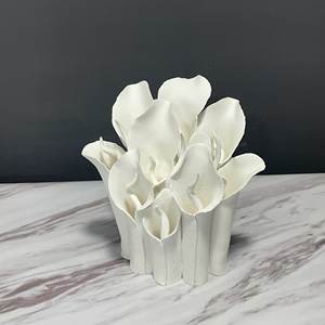 Jarrones de Flores de Cerámica Blanca Nórdica, Estilo Chino Moderno Único, Esmaltados y Mate, para Decoración del Hogar y Oficina - Product Image 5