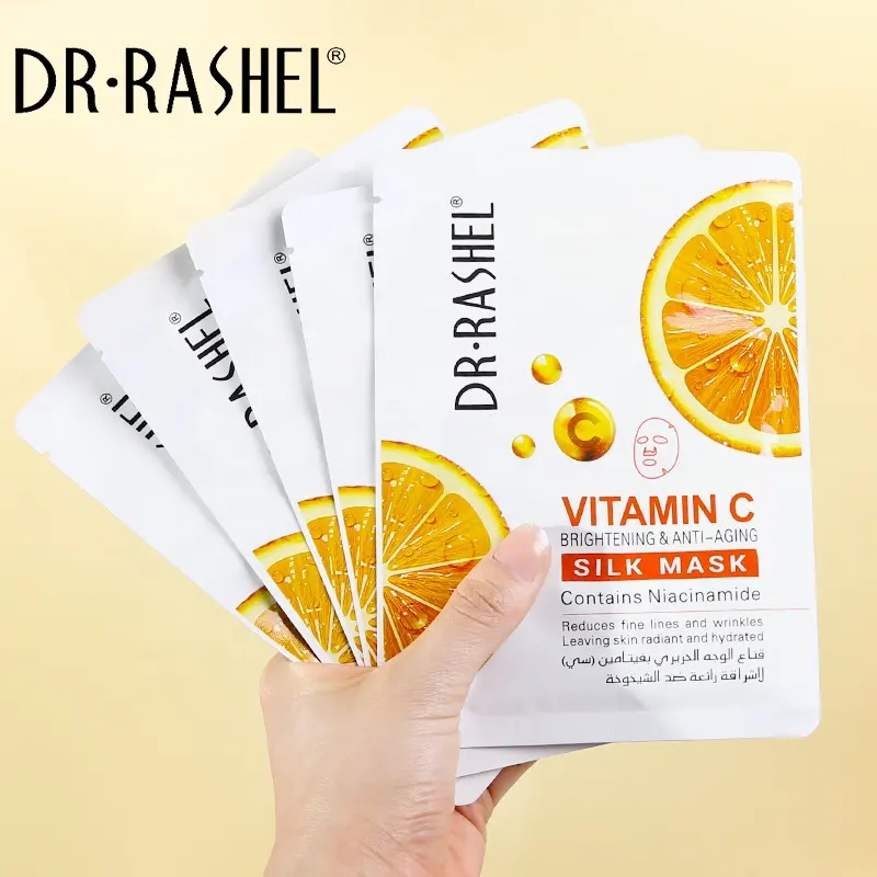 Dr. Rashel Vitamine C Verhelderende & Anti-Aging Zijde Masker Verminderen Fijne Lijntjes En Rimpels Waardoor De Huid Stralend En Gehydrateerd masker