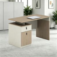 Moderna tavola in melamina di grado E1 monoposto Executive Desk in stile industriale Manager in legno tavolo da lavoro da ufficio con mobile laterale