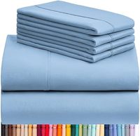 Ensemble de draps de lit 18 "avec drap plat et taies d'oreiller Confortable sans plis Pack de six Queen Size Deep Poches