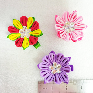 Cinta de grogrén tela flor horquilla bebé niñas lazos pinzas para el cabello lazos para el cabello accesorios para bebés niños pequeños niños adolescentes - Product Image 3