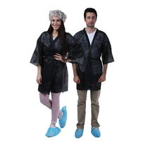 Kimono no tejido desechable para Spa, ropa de salón de peluquería en blanco y negro, albornoz de PP, bata de baño no tejida