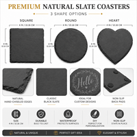 Sous-verres en ardoise personnalisés en forme de cœur pour les faveurs de mariage, sous-verres en pierre imprimés UV personnalisés pour une décoration de table romantique
