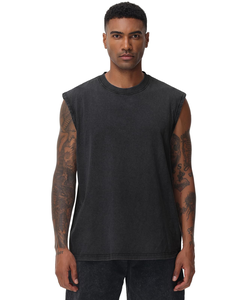 Custom Cotton Acid Wash Tees Muscle Workout Running Tank <b>Tops</b> Sleeveless Shirts for Men Tank <b>Tops</b> - Product Image 3