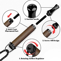 Collier respirant en métal noir de couleur bois foncé, aromatisé au thé vert, avec cœurs parfumés au matcha pour la clarté mentale et la concentration zen