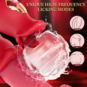Xln Masa 4-इन-1 जीभ लिकिंग क्लिट निप्पल जी-स्पॉट क्लिटोरल मुंह चूसने मजबूत usb रिचार्जेबल ipx7 वाटरप्रूफ वाइब्रेटर वांड - Product Image 3