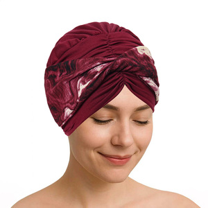 <span class=keywords><strong>Bonnet</strong></span> Turban Indien Tie-Dye pour Femme Musulmane, Foulard Chimio, Chapeau de Chimiothérapie - Product Image 2