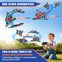 Avion RC EPT 2,4 GHz pour enfants débutants, drone de combat en mousse EPP avec maintien d'altitude, acrobatie 360° à une touche, lumières LED, 4 moteurs