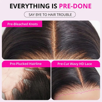 9X6 Sofort Lieferbare Klebefreie Lace Wig Eilbestellung Vorgefertigte Echthaar-Perücke mit Body Wave
