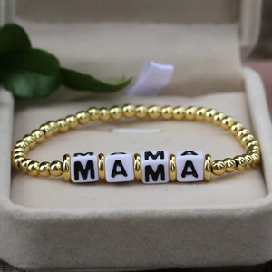 Hot Sale Hand <strong>Bracelet</strong> <strong>Mama</strong> Letter Acrylic Gold Plated Beads <strong>Bracelet</strong> for Girls and Women Jewelry Men Gift Gold Hip Hop Party - Product Image 5