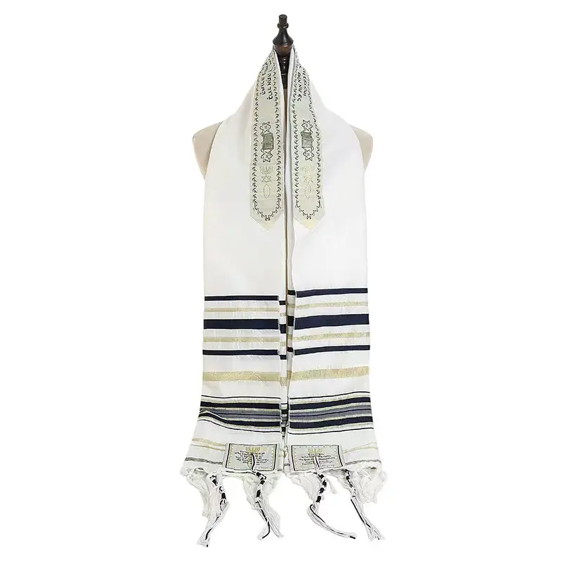 Messianic Tallit talit기도 목도리 22 "x 72" 일치하는 가방 100% 아크릴 이슬람 tallit기도 목도리 아랍 머리 스카프