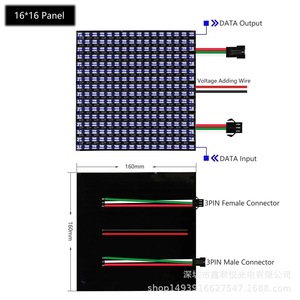 WS2812B LED Display Module 8X8 Pixel <b>5V</b> DC Input Output Data Chain For Indoor Use - Product Image 2