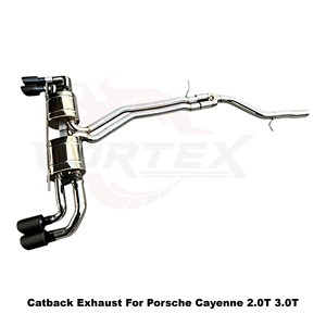 Vortex SS304 Hybrid Catback <b>Exhaust</b> System With Vacuum Valve For Porsche Cayenne 2.0T 3.0T 2019-2025 - Product Image 3