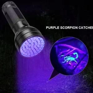 Aluminum Alloy Pocket LED Flashlight 51 Black Light UV Hotel Pet Urine Detection Resin Curing Scorpion Hunting 3W Power AA