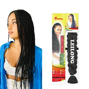 Real Long Jumbo ombre hair Braiding Hair box braids Synthetic fiber Customized materials for DIY black woman 165g