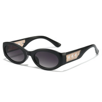 Lunettes de soleil ovales rétro épaisses avec branches en cannage tressé, protection UV400, monture épaisse vintage, verres dégradés, pour femmes et hommes, vente en gros, personnalisables