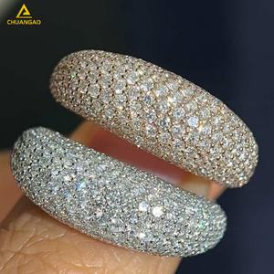 화이트 라운드 Hpht 랩 다이아몬드 귀걸이 9k 14k 18k 화이트 옐로우 로즈 골드 귀걸이 쥬얼리 여성 - Product Image 3