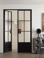 Porte double japonaise Zen blanche BOCHARM, 6 vitres dépolies, en bois massif, poignée nickelée, pour salle de thé, spa, taille personnalisée