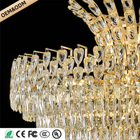 Lustres en cristal de luxe, lustre suspendu haut de gamme, éclairage de salon de villa, lustre de salle à manger, lampe suspendue au plafond