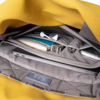 Tas Ransel Laptop Roll Top Kanvas Daur Ulang 100% Tahan Air Gaya Kasual untuk Berkemah Mendaki Perjalanan Luar Ruangan