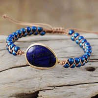 Bracelet d'amitié bohème européen et américain en agate avec perles en forme de cœur, double tressage, vente en gros directe d'usine