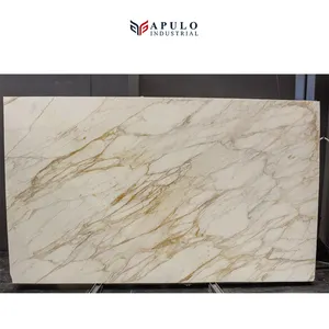 Polished golden calacatta marble extra marble for countertop decoration
